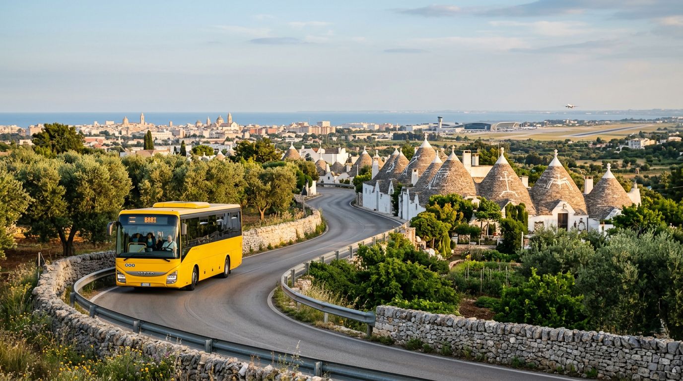 Autobus da Alberobello all'Aeroporto di Bari: fermate, biglietti e tempi