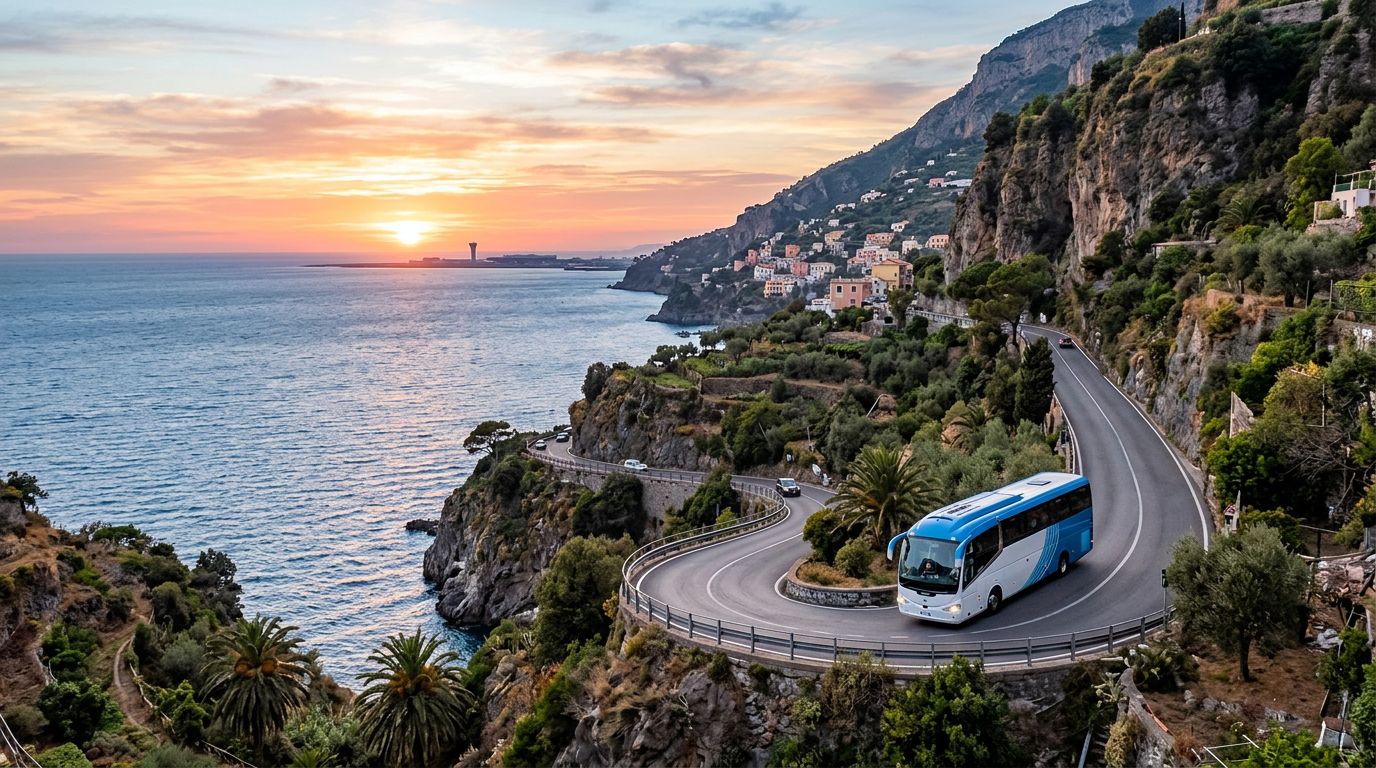 Da Amalfi all'aeroporto di Napoli in autobus: fermate, biglietti e tempi