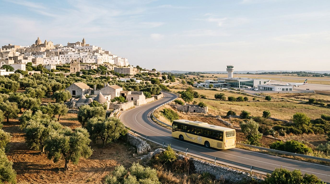 Autobus da Mesagne all'Aeroporto di Brindisi: fermate, biglietti e tempi